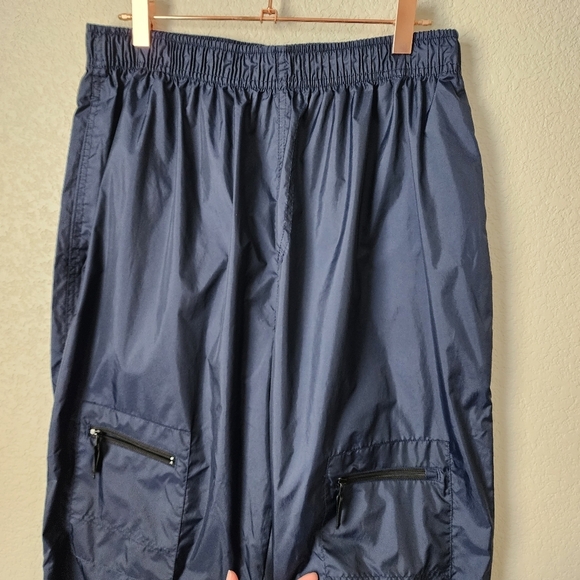 REEBOK x VINTAGE 90s warm up track pants in Navy nylon size L - Picture 10 of 11